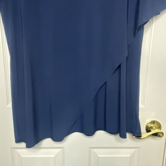 Soft Surroundings Madeline Tunic Top Overlay Cape-Like Short Sleeve Navy Size 1X - Picture 4 of 15